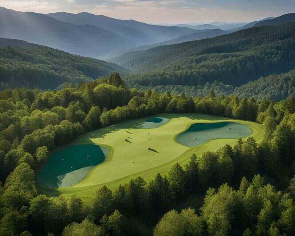 A disc golf courses in North Carolina mountains.