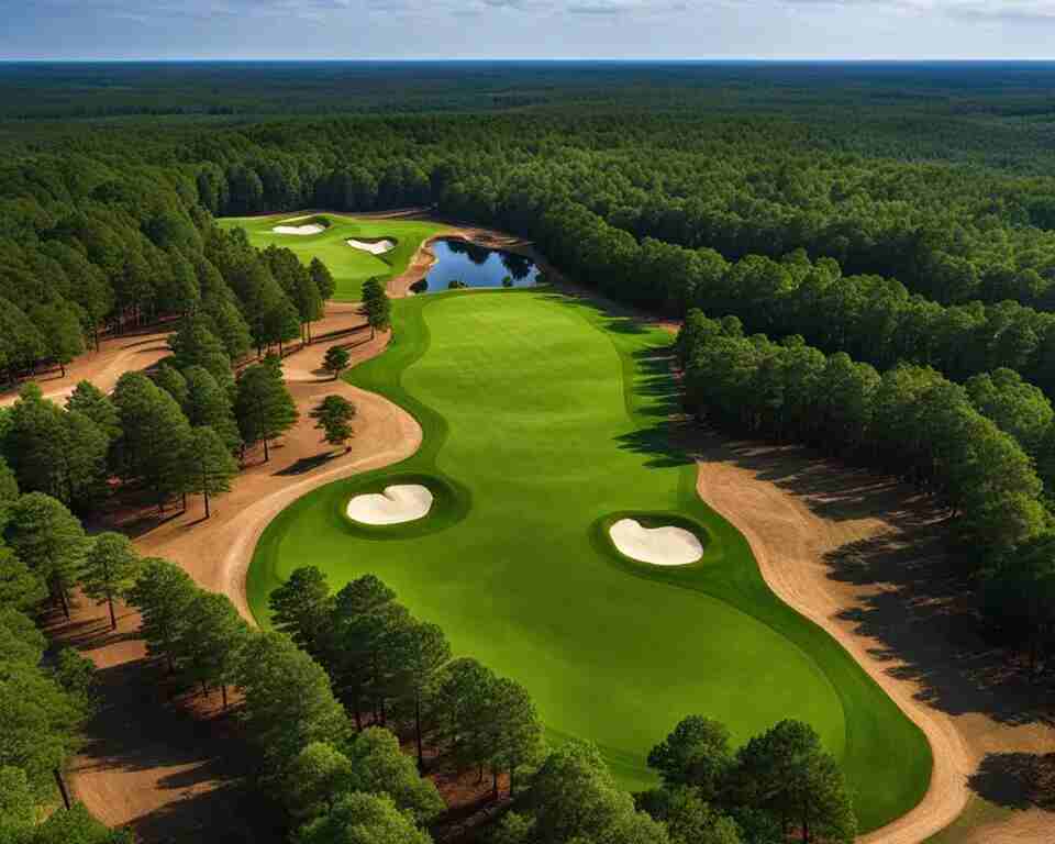 A view of an Alabama disc golf course.