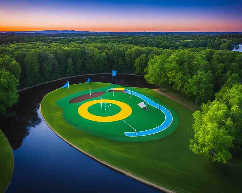 a view of a profitable disc golf course.