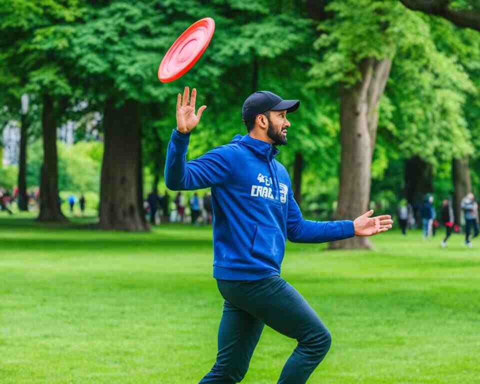 A man taking a shot with a Frisbee on a disc golf course.