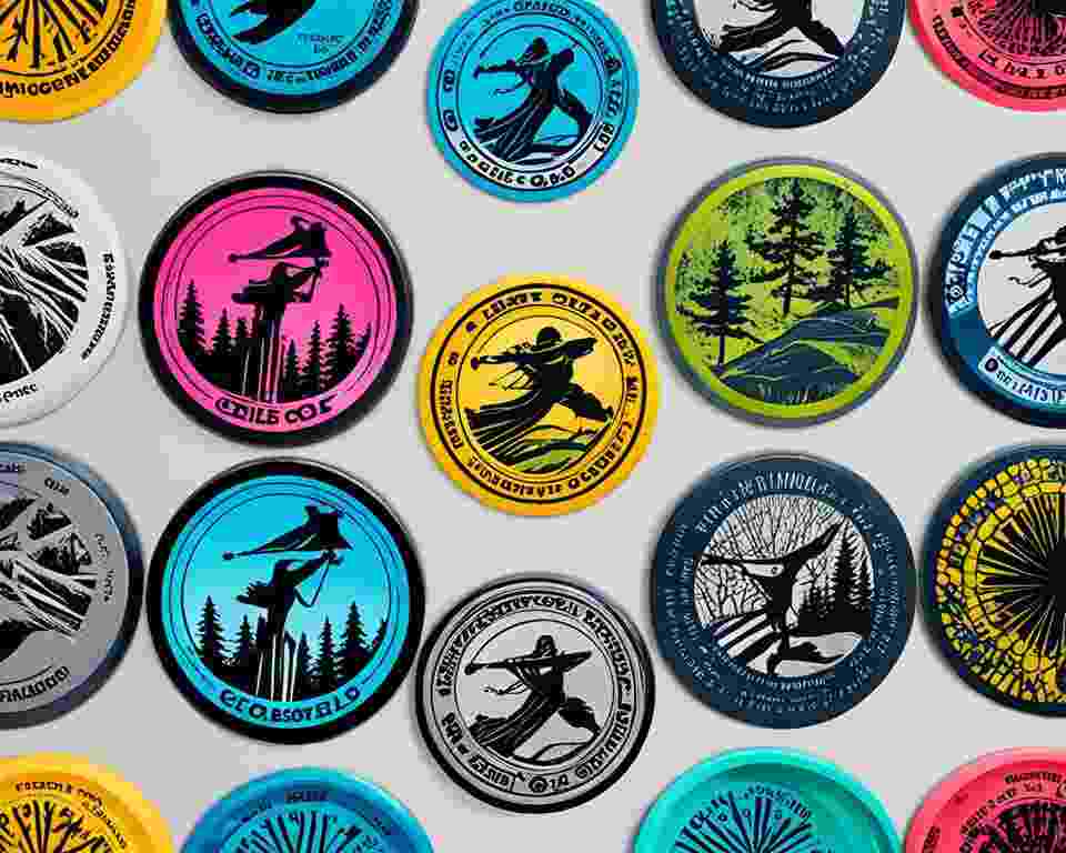 An illustration of disc golf discs, showcasing the unique compositions and types of each material.