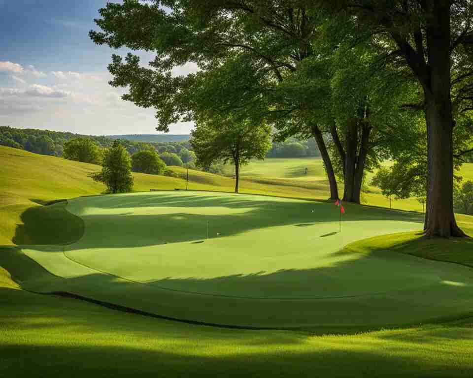 A view of a Pennsylvania disc golf course.