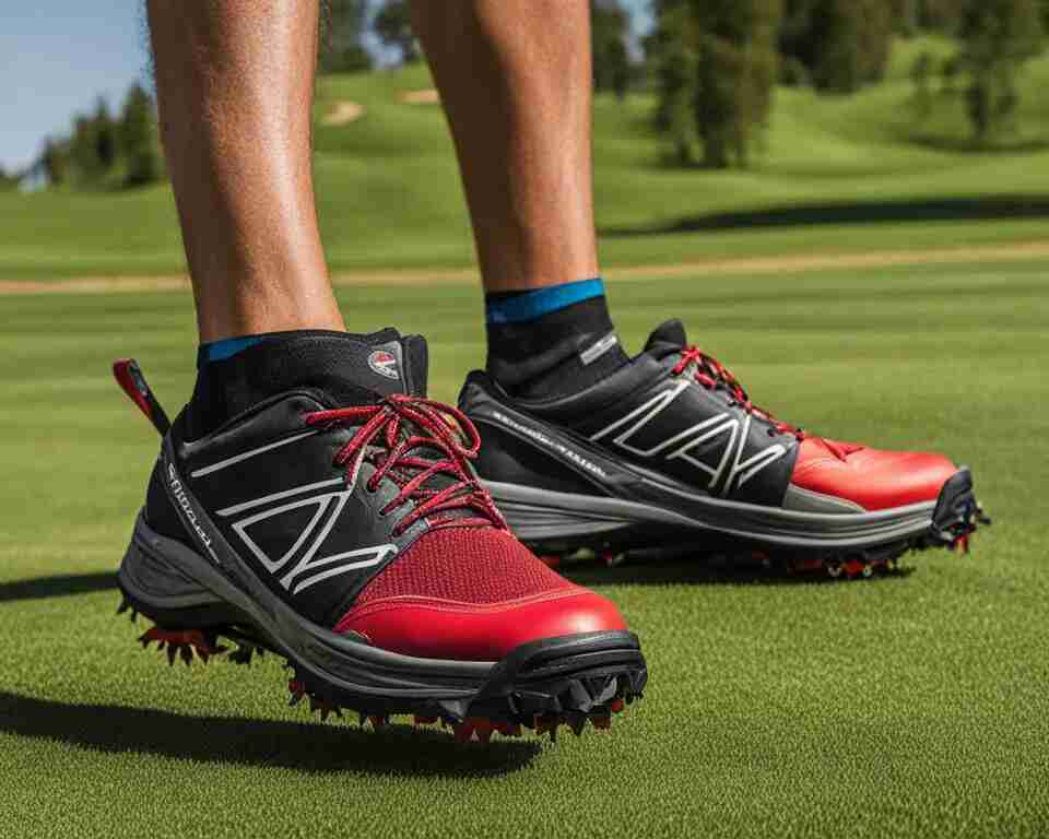 The perfect footwear for a disc golfer hitting the course - sturdy and comfortable shoes that can handle any terrain and keep your feet supported throughout the game.