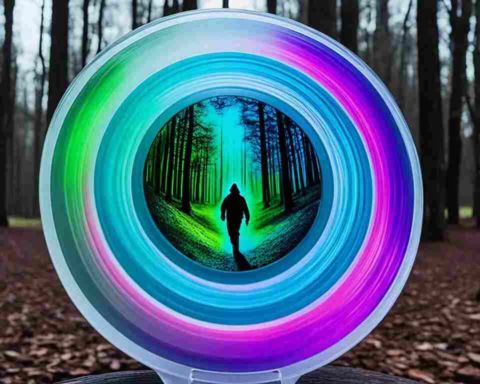 Sublimation transforms vibrant colors, seamlessly blending them into the surface of a disc golf disc.