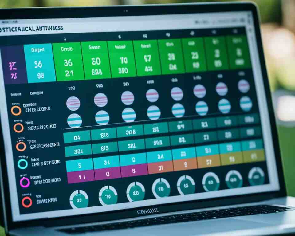 A close-up view of a computer screen with graphs and charts displaying statistical data related to disc golf ratings calculation.